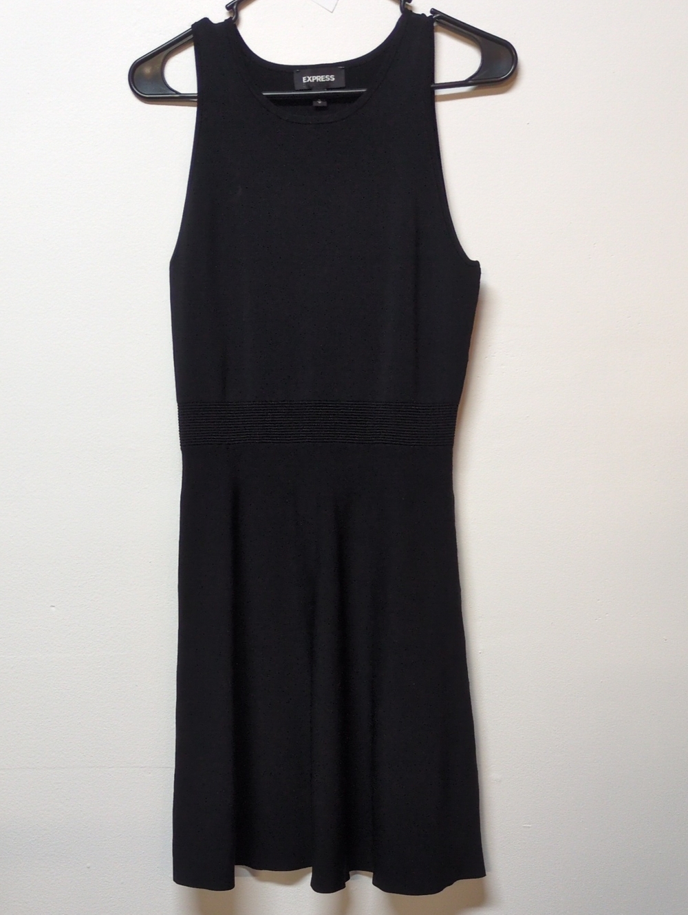 Express Black Sleeveless Fit-and-Flare Mini Dress, Size M